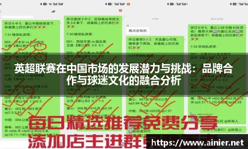 英超联赛在中国市场的发展潜力与挑战：品牌合作与球迷文化的融合分析